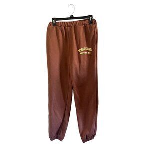 SHEIN Teen "Whispering Next to Me" Cinnamon Brown‎ Stretchable Waist Y2K Sweats
